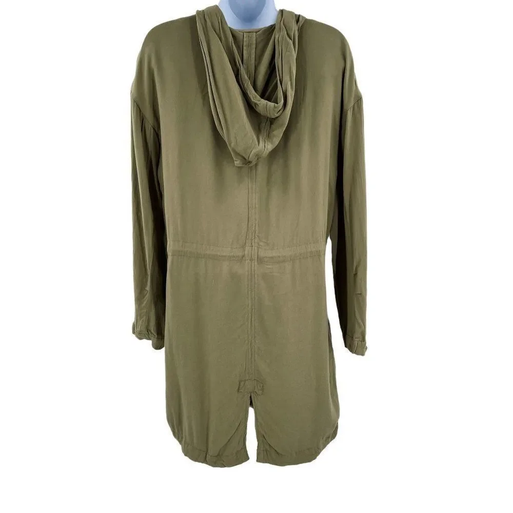 Forever 21 Long Sleeve Lightweight Zip Button Up Hooded Shacket Jacket - Picture 2 of 9